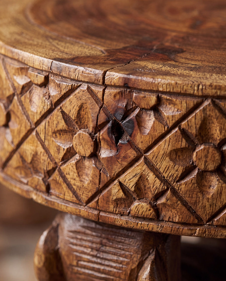 Close view of carving and surface variation on The Kova
